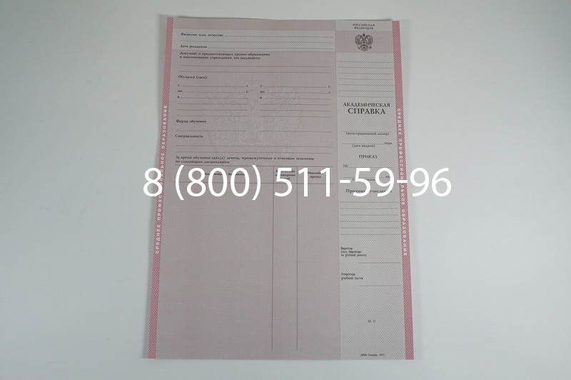 Заказать Академическая справка образца 1996-2009 год для колледжа в Воронеже