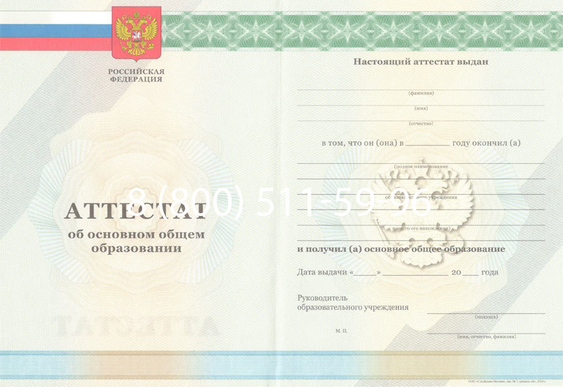 Купить Аттестат за 9 класс 2011-2013 годов в Воронеже