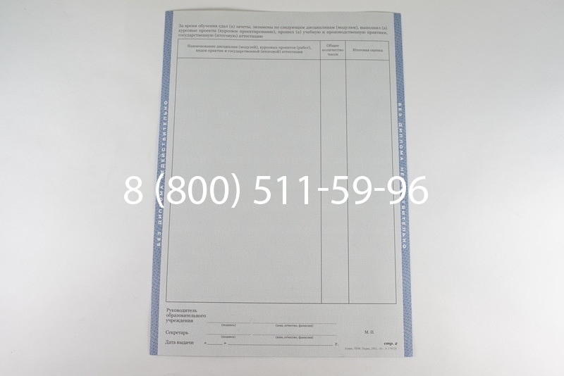 Диплом о среднем образовании 2011-2013 годов в Воронеже