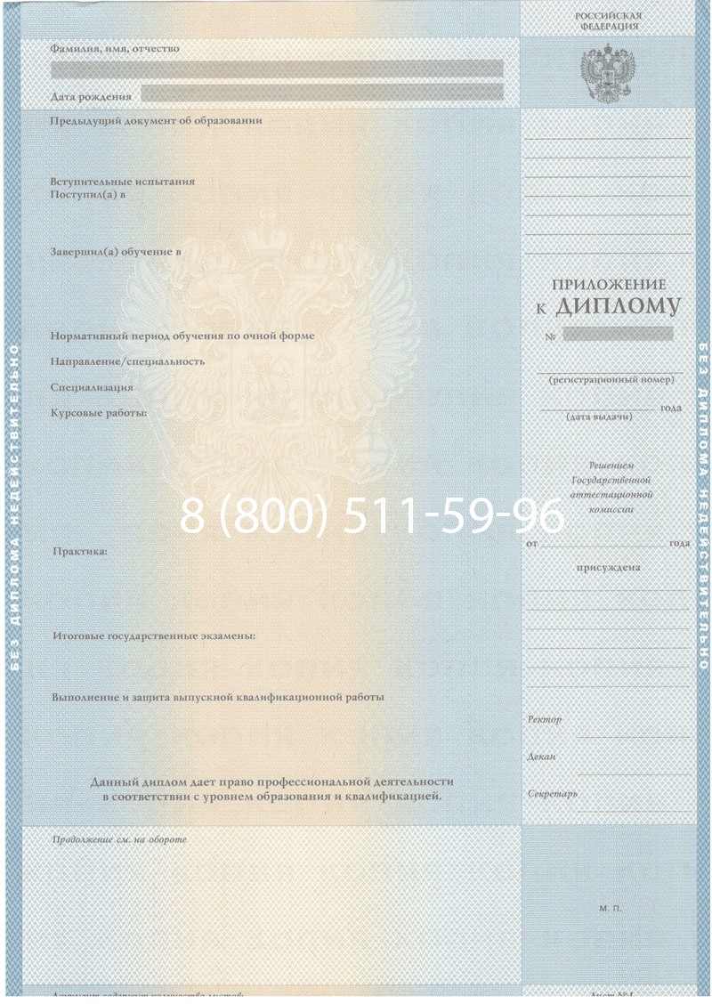 Купить Диплом о высшем образовании 2003-2009 годов в Воронеже